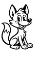 Free Fox Coloring Page - Smiling Forest Fox Sitting Down (Printable PDF)