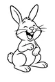 Free Rabbit Coloring Page - Laughing Cartoon Bunny Sitting (Printable PDF)