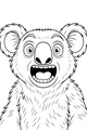 Free Koala Coloring Page - Surprised Cartoon Koala Face (Printable PDF)