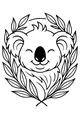 Free Koala Coloring Page - Smiling Koala With Leafy Crown (Printable PDF)