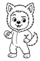 Free Werewolf Boy Coloring Page - Smiling Cartoon Monster (Printable PDF)