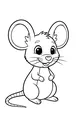 Free Mouse Coloring Page - Cute Cartoon Mouse Standing Upright (Printable PDF)