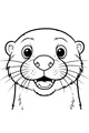 Free Otter Coloring Page - Smiling Cartoon Otter Face (Printable PDF)