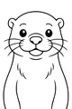 Free Otter Coloring Page - Cute Smiling Face Close-Up (Printable PDF)
