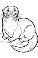 Free Otter Coloring Page - Cute Young Otter on the Riverbank (Printable PDF)
