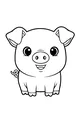 Free Piglet Coloring Page - Smiling Cartoon Pig with Curly Tail (Printable PDF)