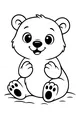 Free Polar Bear Coloring Page - Smiling Cub on Snowy Ground (Printable PDF)
