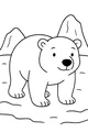 Free Polar Bear Coloring Page - Cute Bear on Snowy Mountains (Printable PDF)