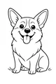 Free Corgi Dog Coloring Page - Smiling On The Grass (Printable PDF)