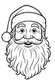 Free Santa Claus Coloring Page - Smiling Face With Wavy Beard (Printable PDF)