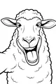 Free Sheep Coloring Page - Smiling Cartoon Face at the Farm Gate (Printable PDF)