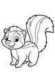 Free Skunk Coloring Page - Smiling Cartoon Skunk with Fluffy Tail (Printable PDF)