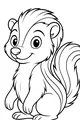 Free Skunk Coloring Page - Cute Fluffy Skunk Sitting Upright (Printable PDF)