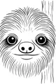 Free Sloth Coloring Page - Cute Face Peeking From Tree (Printable PDF)
