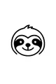 Free Sloth Coloring Page - Smiling Cartoon Sloth Face (Printable PDF)