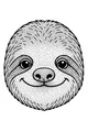 Free Sloth Coloring Page - Smiling Sloth Face Close-Up (Printable PDF)