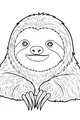 Free Sloth Coloring Page - Smiling Shaggy Sloth Portrait (Printable PDF)