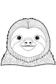Free Sloth Coloring Page - Smiling Furry Face Portrait (Printable PDF)