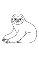 Free Sloth Coloring Page - Smiling Sloth Sitting with Long Claws (Printable PDF)