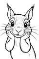 Free Squirrel Coloring Page - Cute Big-Eyed Cartoon (Printable PDF)