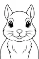 Free Squirrel Coloring Page - Cute Cartoon Squirrel Smiling (Printable PDF)