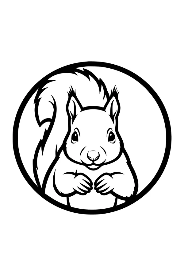 Free Squirrel Coloring Page - Cute Bushy-Tailed Forest Friend (Printable PDF)