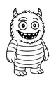 Free Monster Coloring Page - Friendly Striped Creature With Big Toothy Grin (Printable PDF)