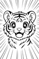 Free Tiger Cub Coloring Page - Starry-Eyed Smiling Face (Printable PDF)