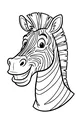 Free Zebra Coloring Page - Smiling Cartoon Zebra Portrait (Printable PDF)