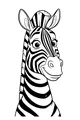 Free Zebra Coloring Page - Smiling Cartoon Safari Portrait (Printable PDF)
