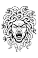 Free Medusa Gorgon Coloring Page - Roaring Snake-Hair Queen (Printable PDF)