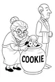 Free Grandma Coloring Page - Sneaky Cookie Jar Mischief (Printable PDF)