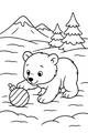 Free Bear Cub Christmas Coloring Page - Snowy Ornament Playtime (Printable PDF)