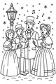 Free Christmas Carolers Coloring Page - Victorian Singers in the Snow (Printable PDF)
