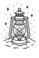 Free Christmas Lantern Coloring Page - Snowy Night Glow (Printable PDF)