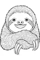 Free Sloth Coloring Page - Smiling Shaggy Sloth With Crossed Arms (Printable PDF)