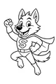 Free Wolf Coloring Page - Cartoon Superhero Wolf Leaping (Printable PDF)