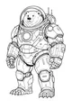 Free Bear Coloring Page - Futuristic Armored Spacesuit Hero (Printable PDF)