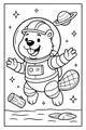 Free Beaver Coloring Page - Cute Astronaut Floating in Space (Printable PDF)