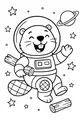 Free Beaver Coloring Page - Astronaut Floating In Space (Printable PDF)