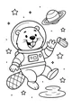 Free Beaver Coloring Page - Astronaut Floating in Space (Printable PDF)