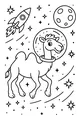 Free Camel Coloring Page - Space Helmet and Starry Walk (Printable PDF)