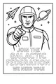 Free Space Captain Coloring Page - Galactic Federation Recruitment Poster (Printable PDF)