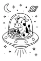 Free UFO Cow Astronaut Coloring Page - Captain Moo in Space (Printable PDF)