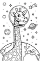 Free Giraffe Coloring Page - Space Helmet Adventure (Printable PDF)