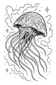 Free Alien Jellyfish UFO Coloring Page - Starlit Cosmic Drift (Printable PDF)