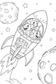 Free Rat Coloring Page - Space Mice Rocket Adventure (Printable PDF)