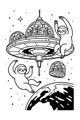 Free Sloth Coloring Page - Space Garden Adventure Above Earth (Printable PDF)