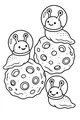 Free Alien Snails Coloring Page - Cute Space Snails on Moon Rocks (Printable PDF)