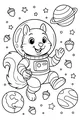 Free Squirrel Coloring Page - Astronaut Floating in Space (Printable PDF)